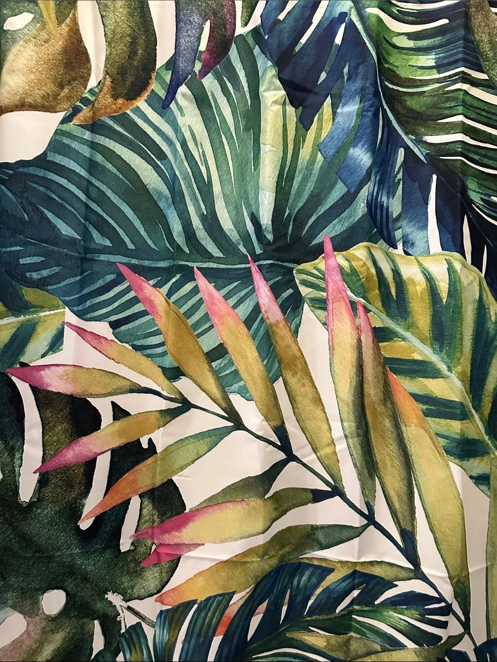 Botanical Tropical Leaf Shower Curtain - Green